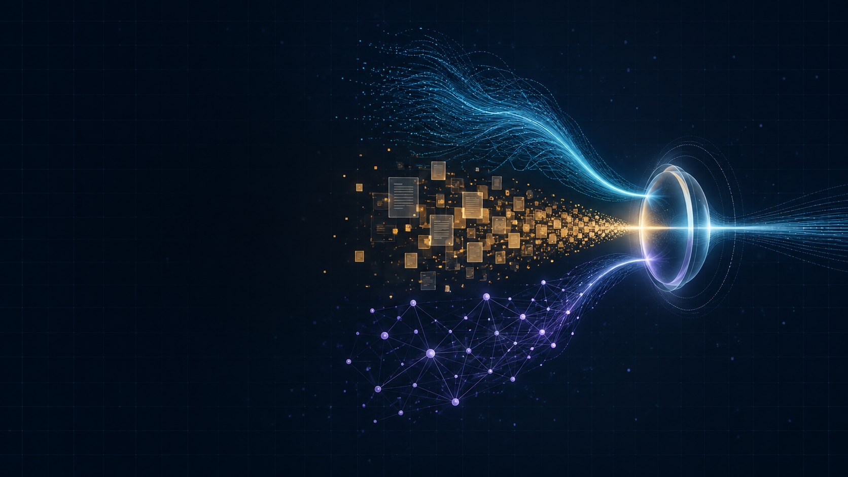 Historical patterns, company evidence, and AI analysis converging into one research lens